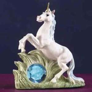March Birthstone Unicorn with Faux Aquamarine