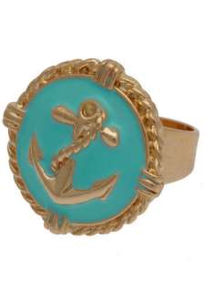 Easy Sailing Ring   Green, Gold, Casual, Nautical, Spring, Summer