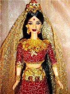 Indian Hindi Bride ~ beauty of India barbie doll ooak world saree sari 