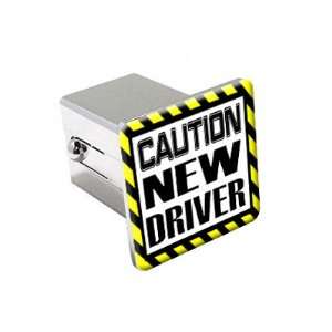  Caution New Driver   Chrome 2 Tow Trailer Hitch Cover 