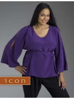 LANE BRYANT   Cold shoulder silk blouse from our Icon Collection 
