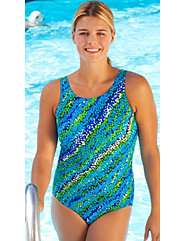   Aquatic Beach Belle Aqua High Neck Swimsuit,productId138921