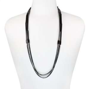  Bellissa Black Multi Chain Long Fashion Necklace: Jewelry