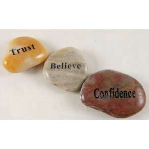  Set of 3 Word Stones Trust, Believe, Confidence 