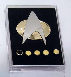 Star Trek Next Gen Communicator Pin & Rank Pip Set of 6  