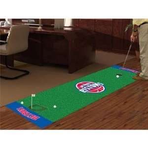 FANMATS Detroit Pistons Putting Green Area Rug   24in x 96in   9261 