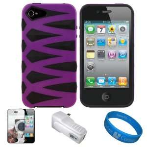 Purple Sharp Stone TPU Protective Silicone Skin Cover for Apple iPhone 