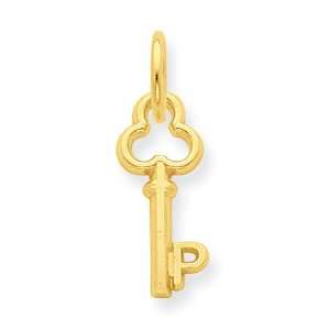  14k Gold P Key Charm Jewelry