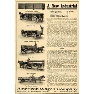   Ad American Wagon Chicago Horse Farmer Farm Hay   Original Print Ad