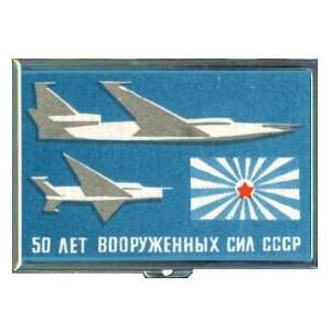 Russia Fighter Jets 1960s ID Holder, Cigarette Case or Wallet MADE IN 