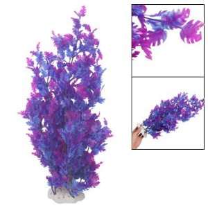   Purple Blue Plastic Water Plants Decoration for Aquarium: Pet Supplies