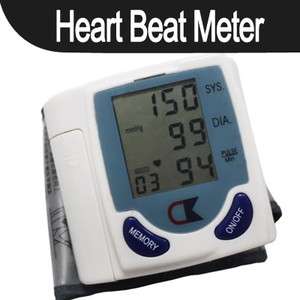   LCD Wrist Cuff Blood Pressure Monitor Heart Beat Meter Machine Gauge