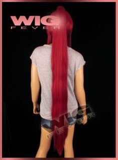 Short Dark Red Anime Cosplay Wig + Ponytail  