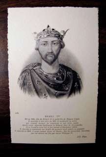 HENRI Ier King of The Francs French Royalty Nobility Postcard 1008 