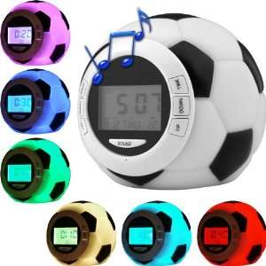  Soccer Clock w/ Alarm Date Natural Sounds & Color Backligh 