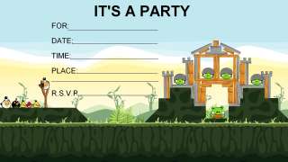 Angry Birds Party Invitations 4x6 30 Invites  
