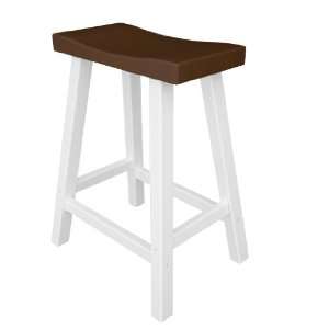  Pack of 2 Recycled Maui Outdoor Counter Bar Stools  White 