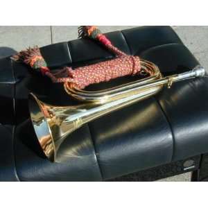   Grace Rose Brass F Bugle Horn w/Gig Bag & 7C Musical Instruments