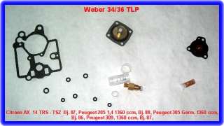 Weber 34/36 TLP,Verg.Kit,Citroen AX,Peugeot 205,305,309  