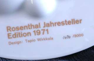 Jahresteller Rosenthal Edition´71 Wirkkala  