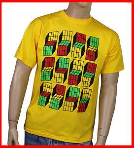   Bang Würfel Cubes T Shirt, The Sheldon S XXL Theory Fun Shirt 3D gelb