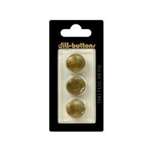 Dill Buttons 15mm Shank Metal Antique Brass 3pc: Arts 