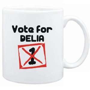  Mug White  Vote for Delia  Female Names Sports 