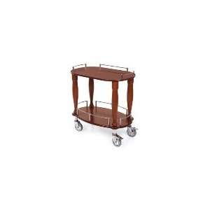  Lakeside 70010   33 in Oval Wood Veneer Serving Cart w 