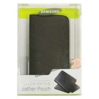   BLACK Leather Pouches case New in Box for Galaxy S II S2 i9100  