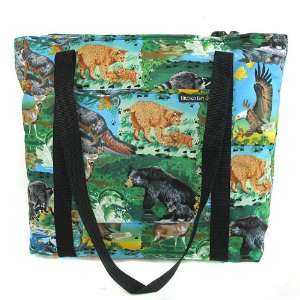 American Wildlife Outdoors Otter Eagle Trout etc Tote Bag by Broad Bay 