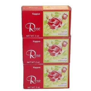  kappus Rose Soap   Boxed, 3 X 5 ounces. Health & Personal 