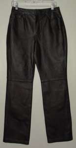 Spiegel Dark Brown Leather Pants 6 NEW  