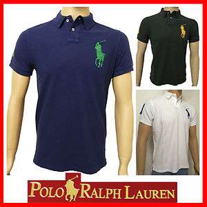 Ralph Lauren Big Pony Polo Shirts Herren Hemd T shirt Blau Weiß S M L 