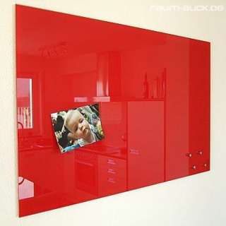 Glas Magnettafel MAX 80x50 cm, Design Magnetwand, rot  