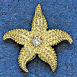  Mark Edwards 14K Gold Starfish Nautical Pendant with 