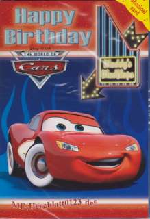 Disney Geburtstagskarte mit Musik   Cars   blau NEU  