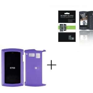  SANYO 6760 Purple Rubberized Hard Protector Case + Screen 
