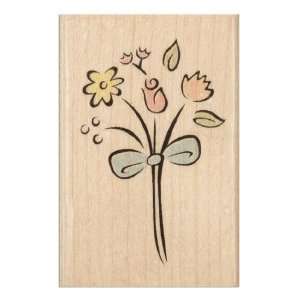   Art Wood Mounted Rubber Stamp Spring Bouquet By The Each Arts, Crafts