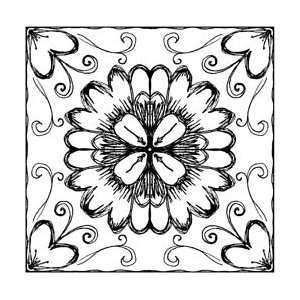  Magenta Cling Stamps   Flower Tile: Arts, Crafts & Sewing