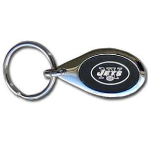  NFL Oval Chrome Key Chain   New York Jets Sports 