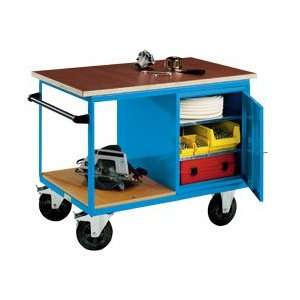 EUROKRAFT Mobile Assembly Bench with Cabinet   Blue  