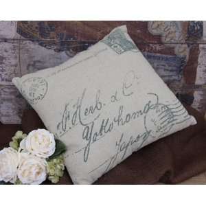    Shabby Cottage Chic Postcard Pillow Home Decor: Home & Kitchen