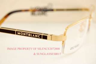 New MONT BLANC Eyeglasses Frames 0155 E69 GOLD for Men  