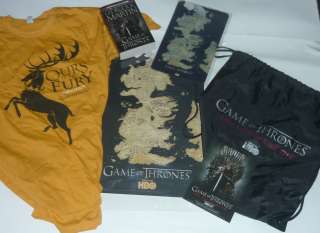 GAME OF THRONES PROMO LOT SHIRT POSTER BOOK CARD MOUSE PAD SDCC 2011 
