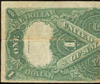   1917 $1 DOLLAR BILL UNITED STATES LEGAL TENDER RED SEAL NOTE Fr 37