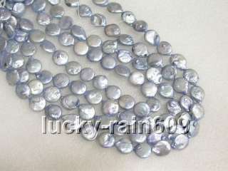 13mm gray coin shape pearls loose strand beads s1536  