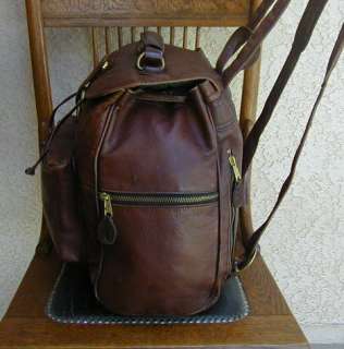 Large Vintage Rustic Rugged Leather FRYE Boho Backpack Bag  