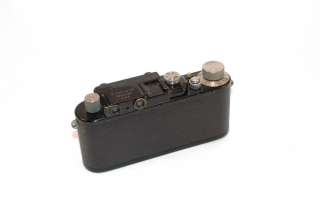   Black Enamel Body Leica iii w/13.5 Elmar Lens and Leather Case  