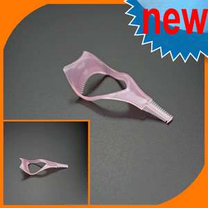New 3in1 Pink Mascara Eyelashes Eye lash Comb Applicator Guide Card 