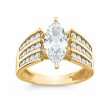    CZ Marquise & Channel Set Ring 10K Gold  